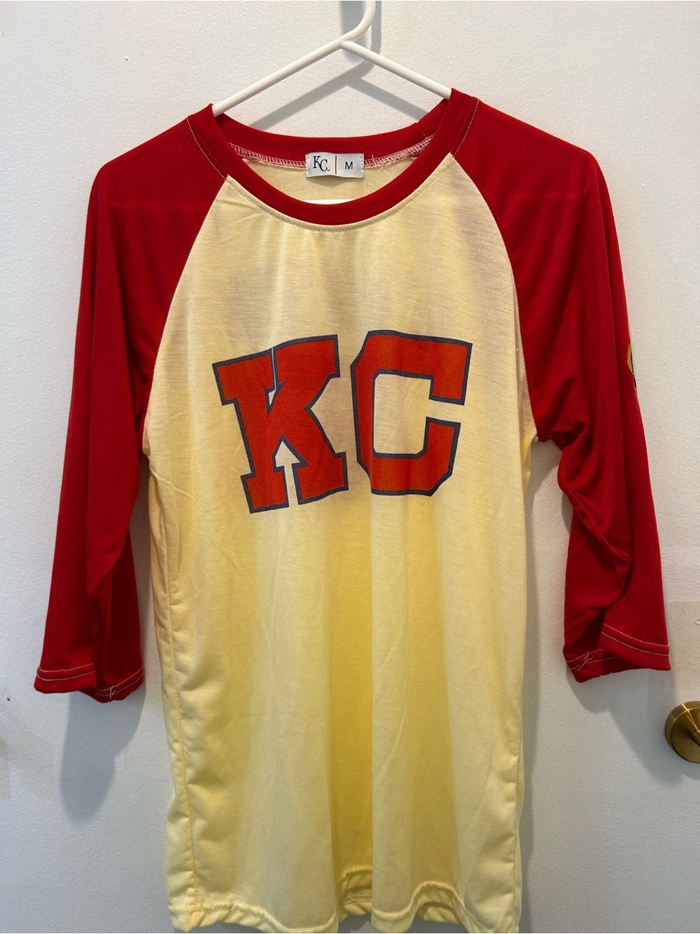 KC monarchs Jersey Top — Red and Cream